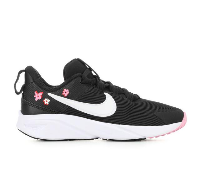 Girls' Nike Little Kid Star Runner 4 SE Running Shoes in Blk/Wht/Pnk/Red color