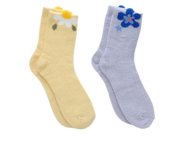 MUK LUKS 2 PACK COZY CREW in DAISY MULTI color