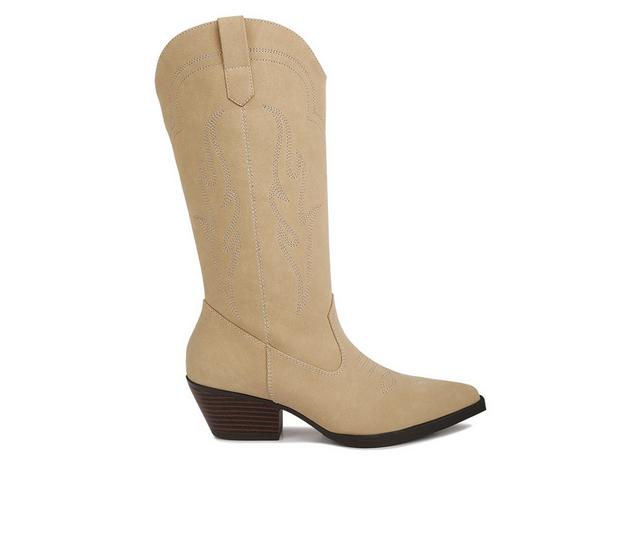 Women's London Rag Ginni Western Boots in Sand color