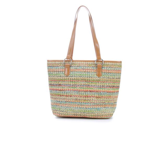 Bueno Of California STRAW TOTE Handbag in HORIZ STRIPE color