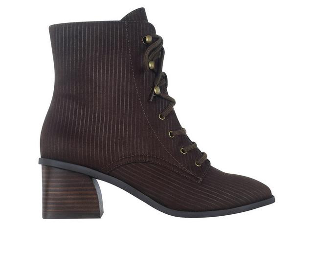 Women's Impo Jiana Lace Up Booties in Java Brown color