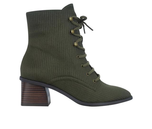 Women's Impo Jiana Lace Up Booties in Kale Green color