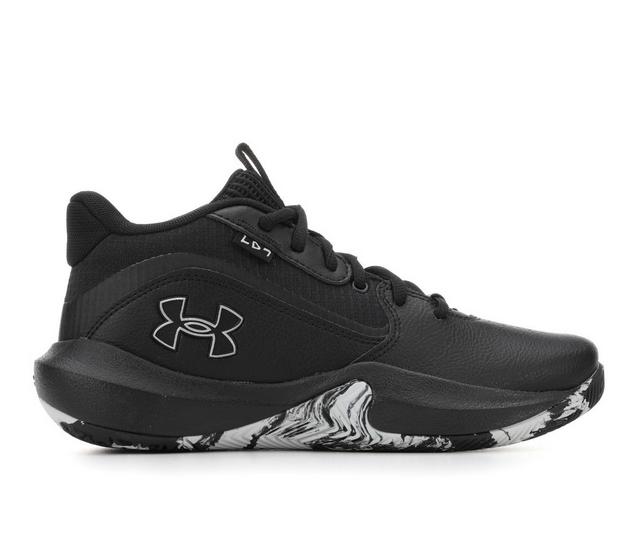 Boys' Under Armour Big Kid Lockdown 7 Gradeschool Basketball Shoes in Black/Black/Sil color