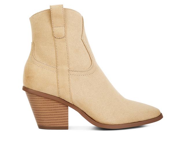 Women's London Rag Elettra Western Booties in Taupe color