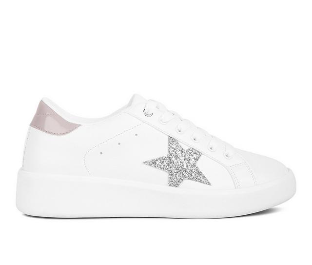 Women's London Rag Starry Fashion Sneakers in White color