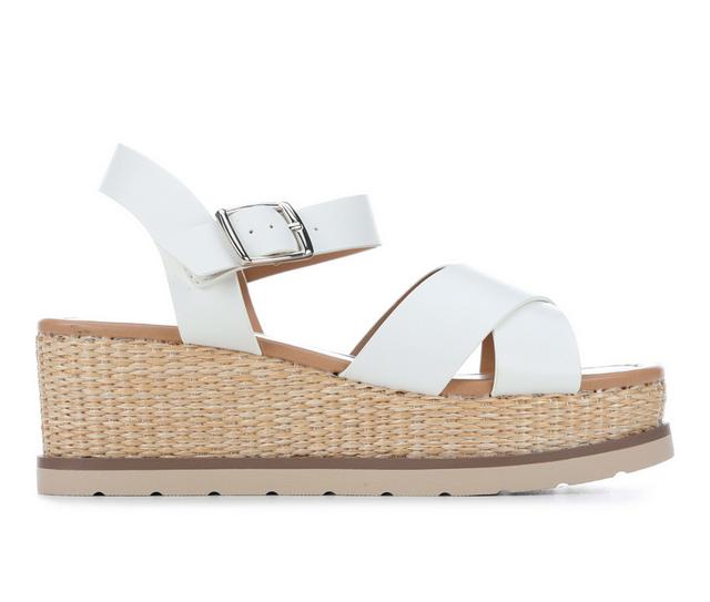 Women's Y-Not Clever Wedge Sandals in White color