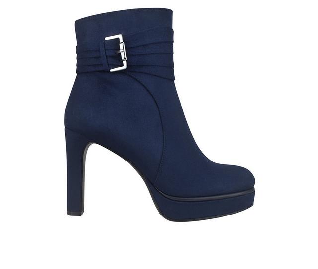 Women's Impo Omira Platform Heeled Booties in Midnight Blue color