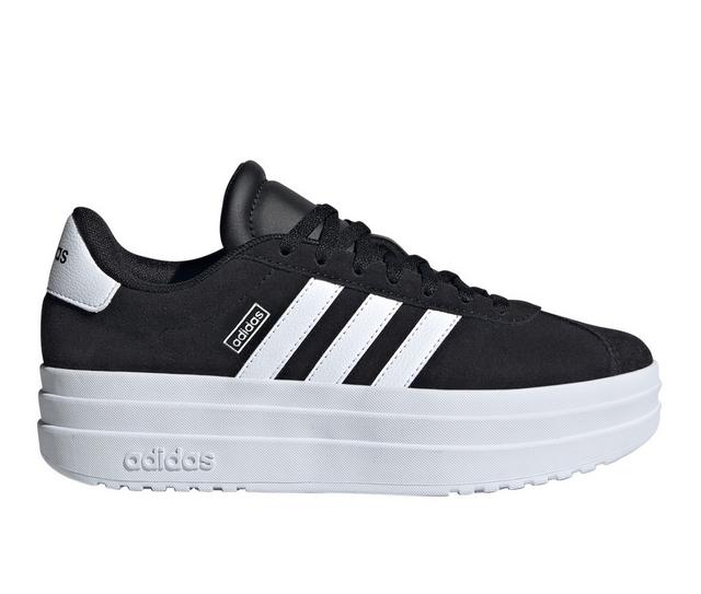 Girls' Adidas Big Kids VL Court Bold Sneakers in Black/White color