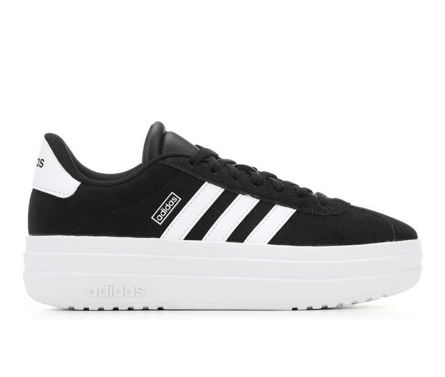 Girls' Adidas Big Kids VL Court Bold Sneakers in Black/White color