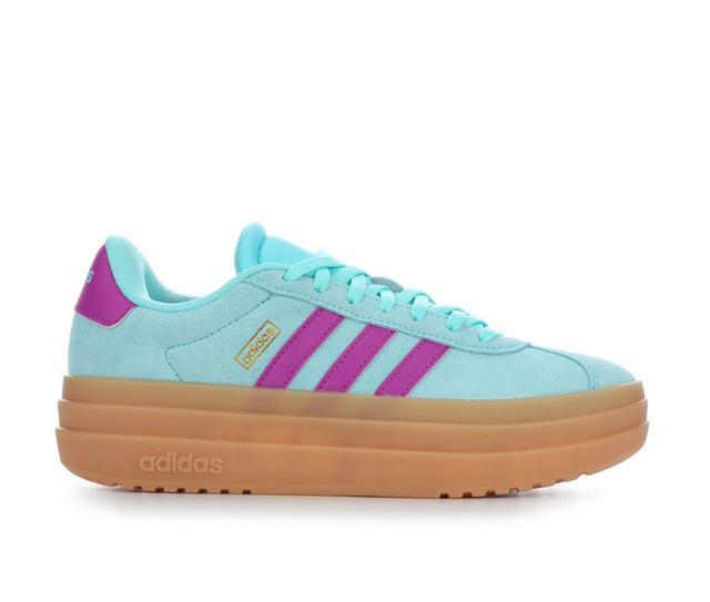 Girls' Adidas Big Kids VL Court Bold Platform Sneakers in Aqua/Purple/Gum color