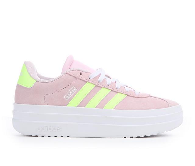 Girls' Adidas Big Kids VL Court Bold Platform Sneakers in Pink/Ylw/Wht color