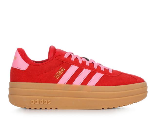 Girls' Adidas Big Kids VL Court Bold Platform Sneakers in Red/Pink/Gum color