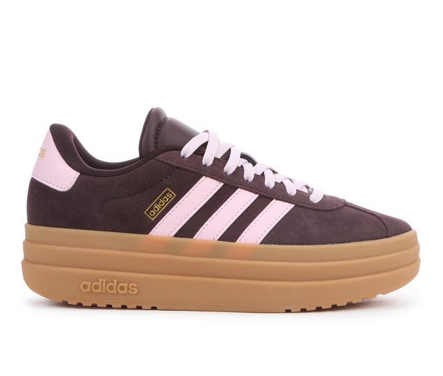 Girls' Adidas Big Kids VL Court Bold Platform Sneakers in Brown/Pnk/Gold color