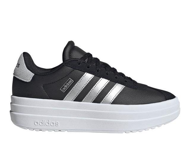 Girls' Adidas Big Kids VL Court Bold Platform Sneakers in Blk/Silv/White color