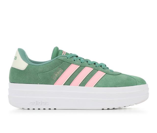 Women's Adidas VL Court 3.0 Bold Sneakers in Green/Pnk/White color