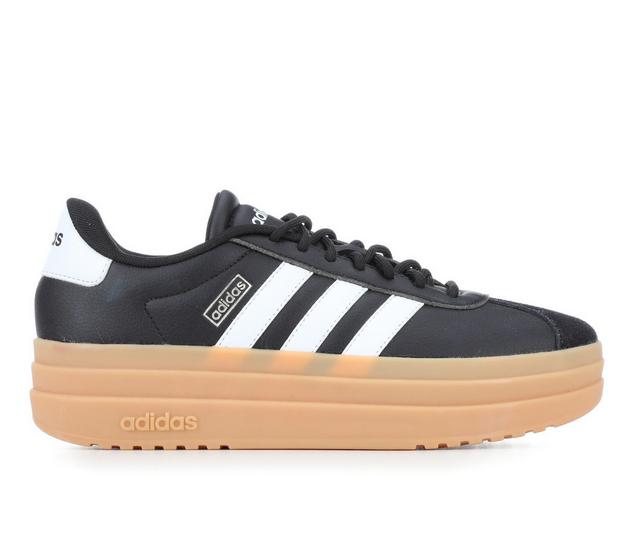 Women's Adidas VL Court 3.0 Bold Platform Sneakers in Blk/Wht/Gum color