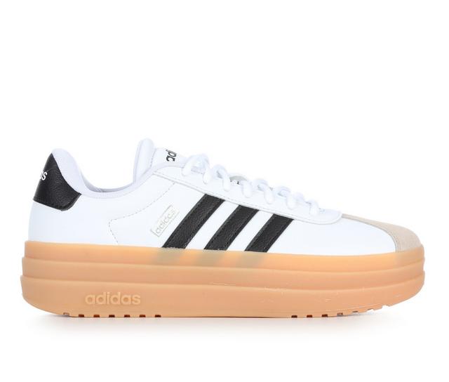 Women's Adidas VL Court 3.0 Bold Platform Sneakers in White/Blk/Gum color