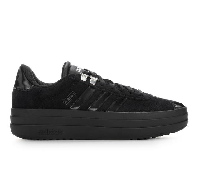 Women's Adidas VL Court 3.0 Bold Platform Sneakers in Black/Black color