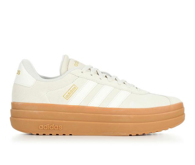 Women's Adidas VL Court 3.0 Bold Platform Sneakers in Beige/Gum color