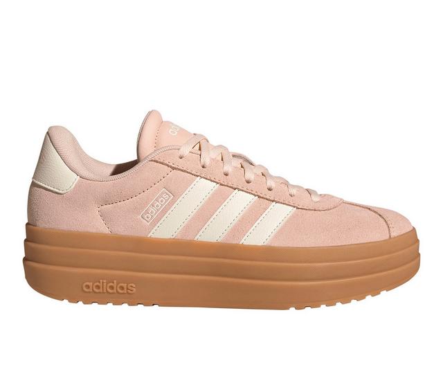 Women's Adidas VL Court 3.0 Bold Platform Sneakers in Pink/White/Gum color