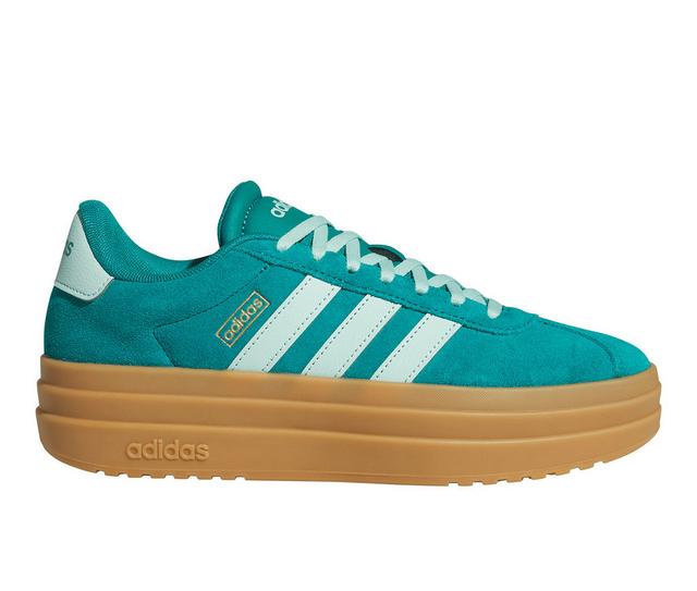 Women's Adidas VL Court 3.0 Bold Platform Sneakers in Green/Mint color