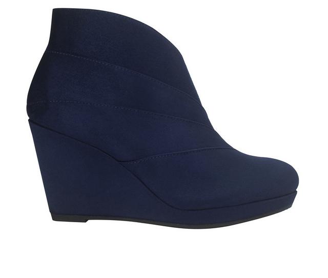 Women's Impo Thorson Wedge Booties in Midnight Blue color