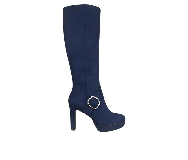 Women's Impo Orian Knee High Platform Boots in Midnight BLue color