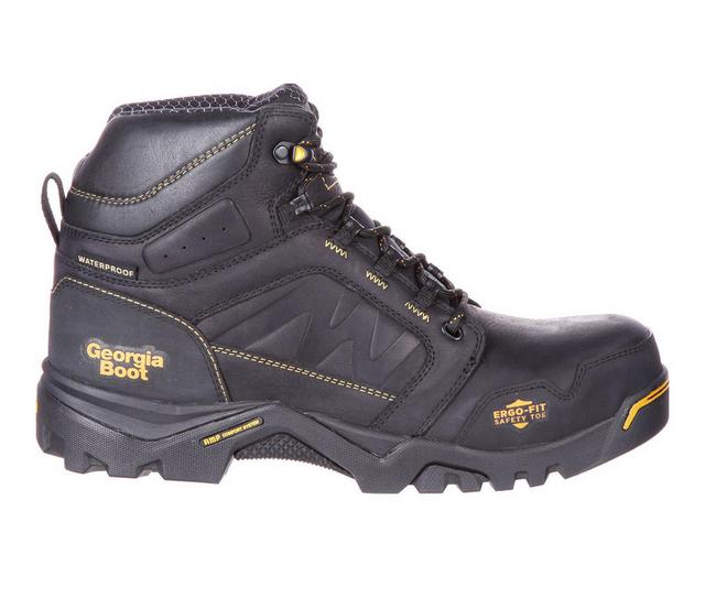 Men's Georgia Boot Amplitude Composite Toe Waterproof Work Boots in Black color