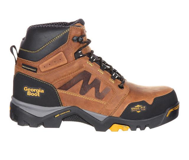 Men's Georgia Boot Amplitude Composite Toe Waterproof Work Boots in Crazy Horse color