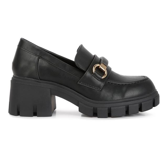 Women's Rag & Co Evangeline Lugged Loafers in Black color