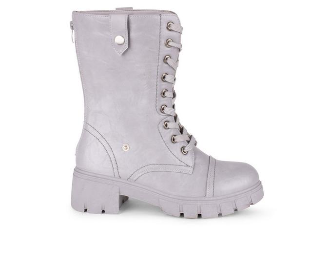 Women's Wanted Breslin Mid Calf Combat Boots in Dove Grey color