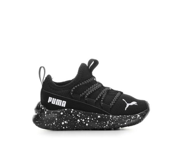 Boys' Puma Infant One4All Galaxy Boys Running Shoes in black/white color