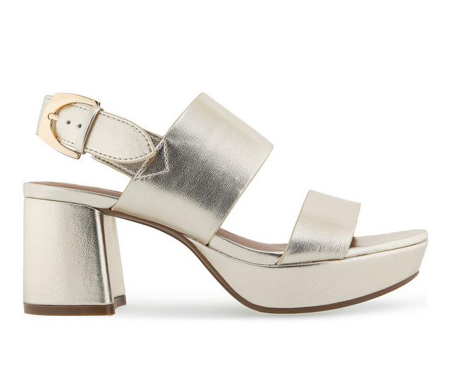 Women's Aerosoles Camilia Platform Dress Sandals in Soft Gold color
