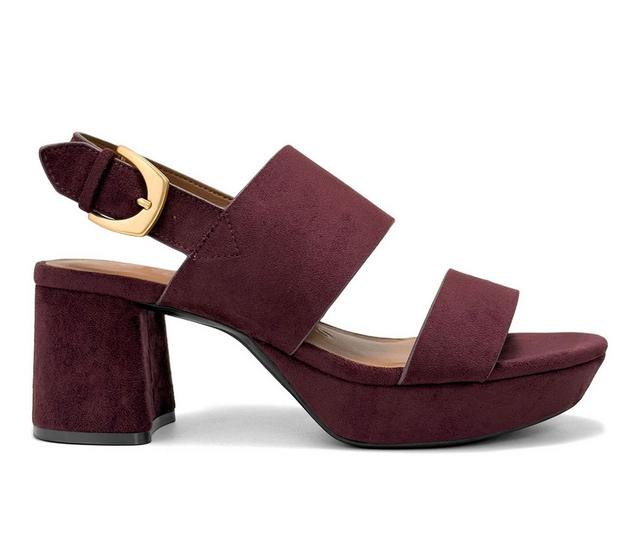 Women's Aerosoles Camilia Platform Dress Sandals in Fig color