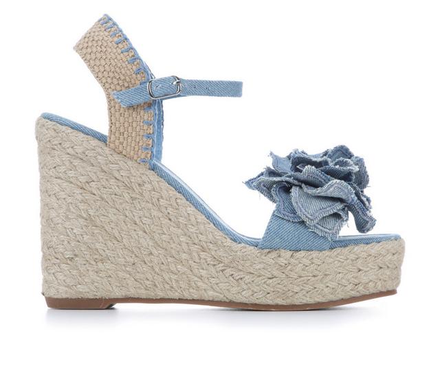 Women's Madden Girl Nalaa Wedges in Denim color