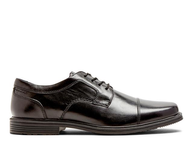 Men's Rockport Taylor Cap Toe Waterproof Dress Oxfords in Black color