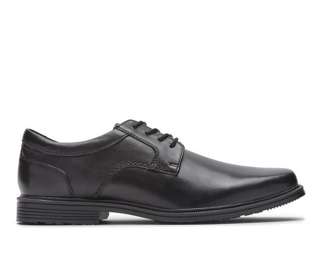 Men's Rockport Taylor Plain Toe Waterproof Dress Oxfords in Black color