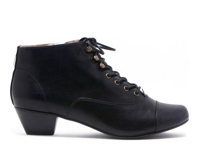 Women's Chelsea Crew Pyramid Lace Up Booties in Black color