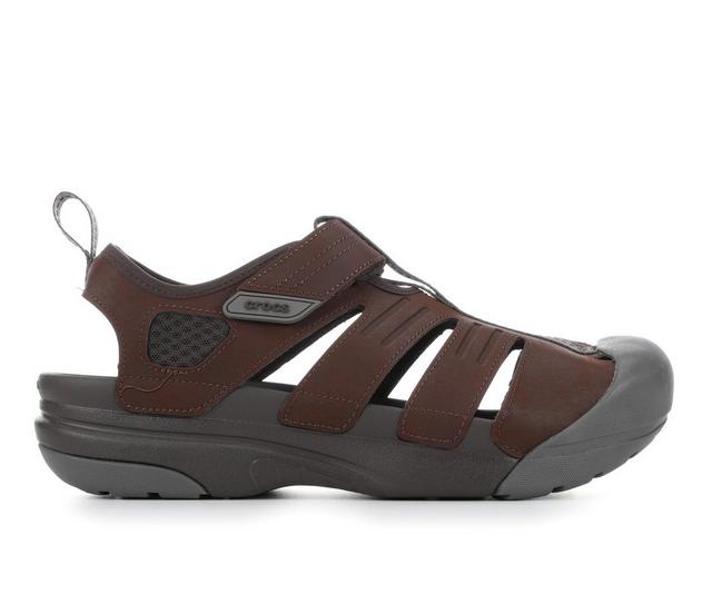 Men's Crocs Yukon Fisherman Sandals in Espresso color