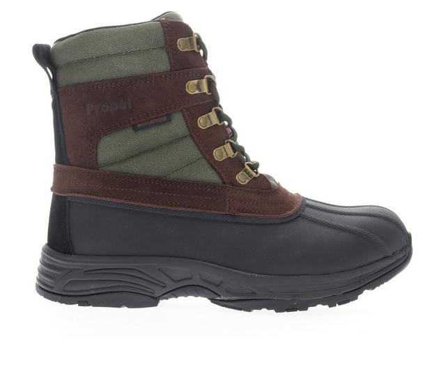 Men's Propet Cortland Waterproof Hiking Boots in Brown/Olive color