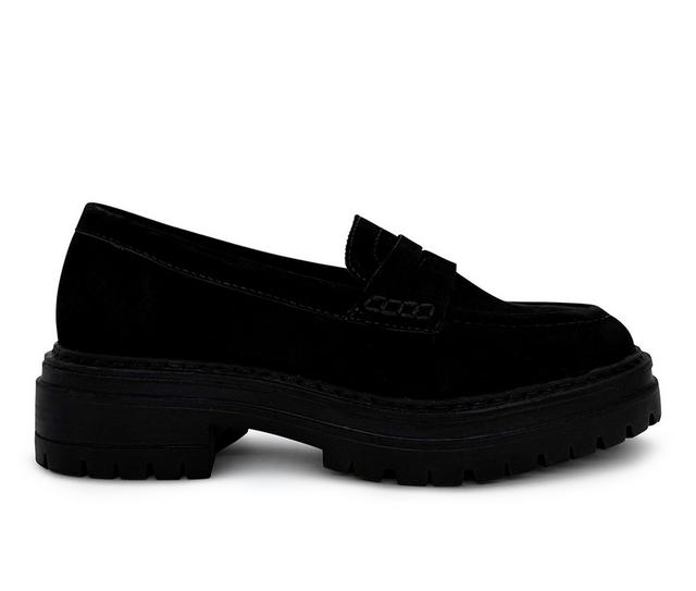 Women's Chelsea Crew Giana Chunky Penny Loafers in Black Nub color