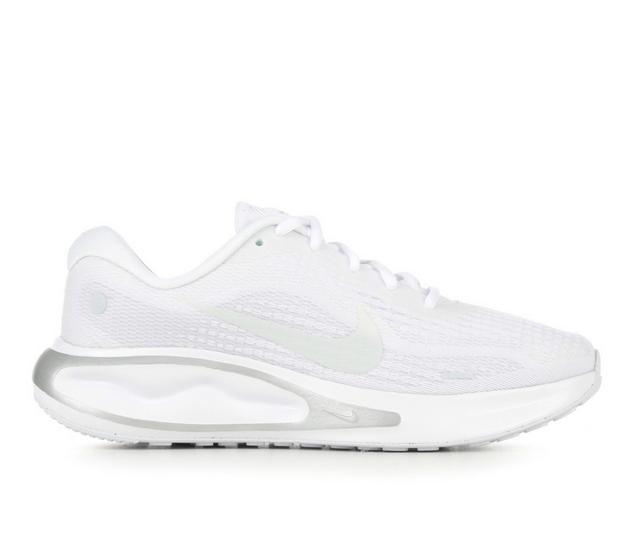Women's Nike Journey Run Running Shoes in White/White color