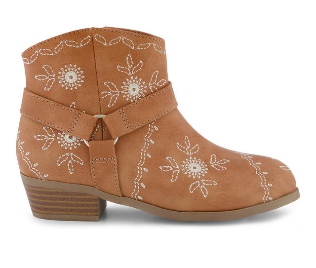 Girls' Jessica Simpson Little Kid & Big Kid Layla Embroidered Ankle Booties in Tan color