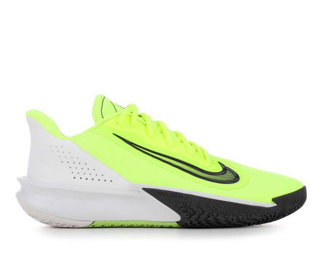 Men's Nike Precision VII Basketball Shoes in Vlt/Gry/Wht 700 color