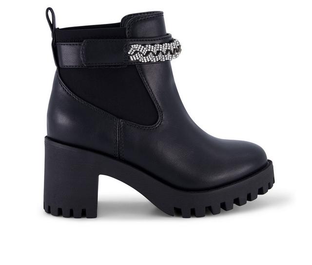 Girls' Marc Fisher Children's Little Kid & Big Kid Marika Braid Heeled Booties in Black color