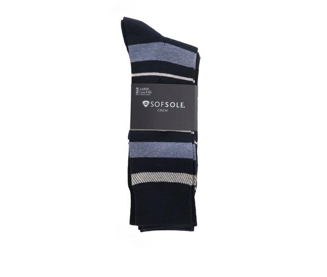 Sof Sole Men’s 3-Pack Crew Socks in Navy color