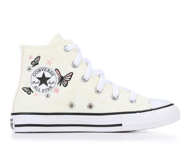 Girls' Converse Chuck Taylor Mid Butterflies Preschool Sneakers in Egret color