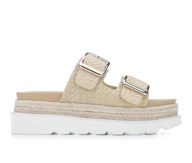 Women's Madden Girl Mythical Wedges in Natural Raffia color