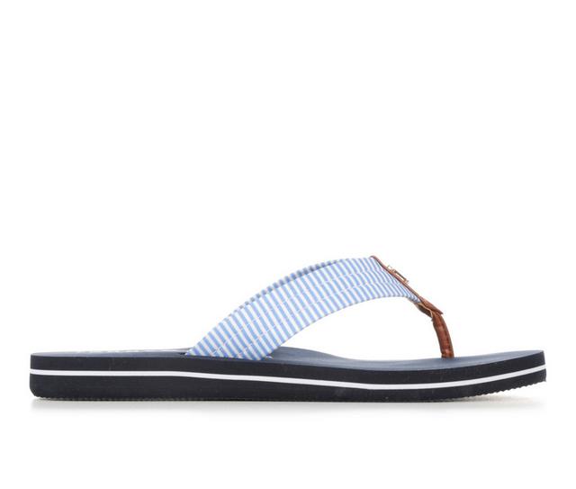 Women's Tommy Hilfiger Calie 3 Flip-Flops in Blue/Tan color