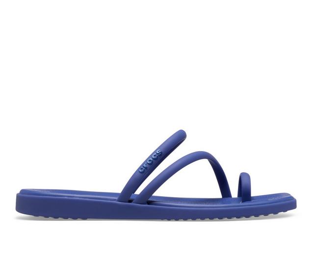 Women's Crocs Miami Toe Loop Sandals in Sapphire color
